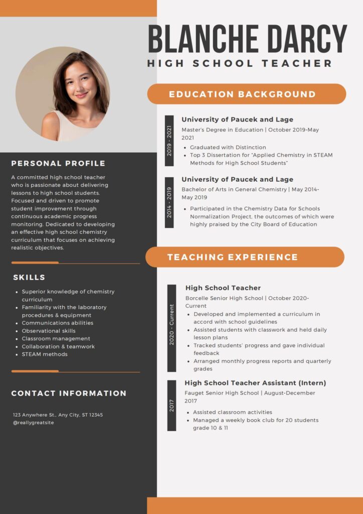 Teacher Resume Template