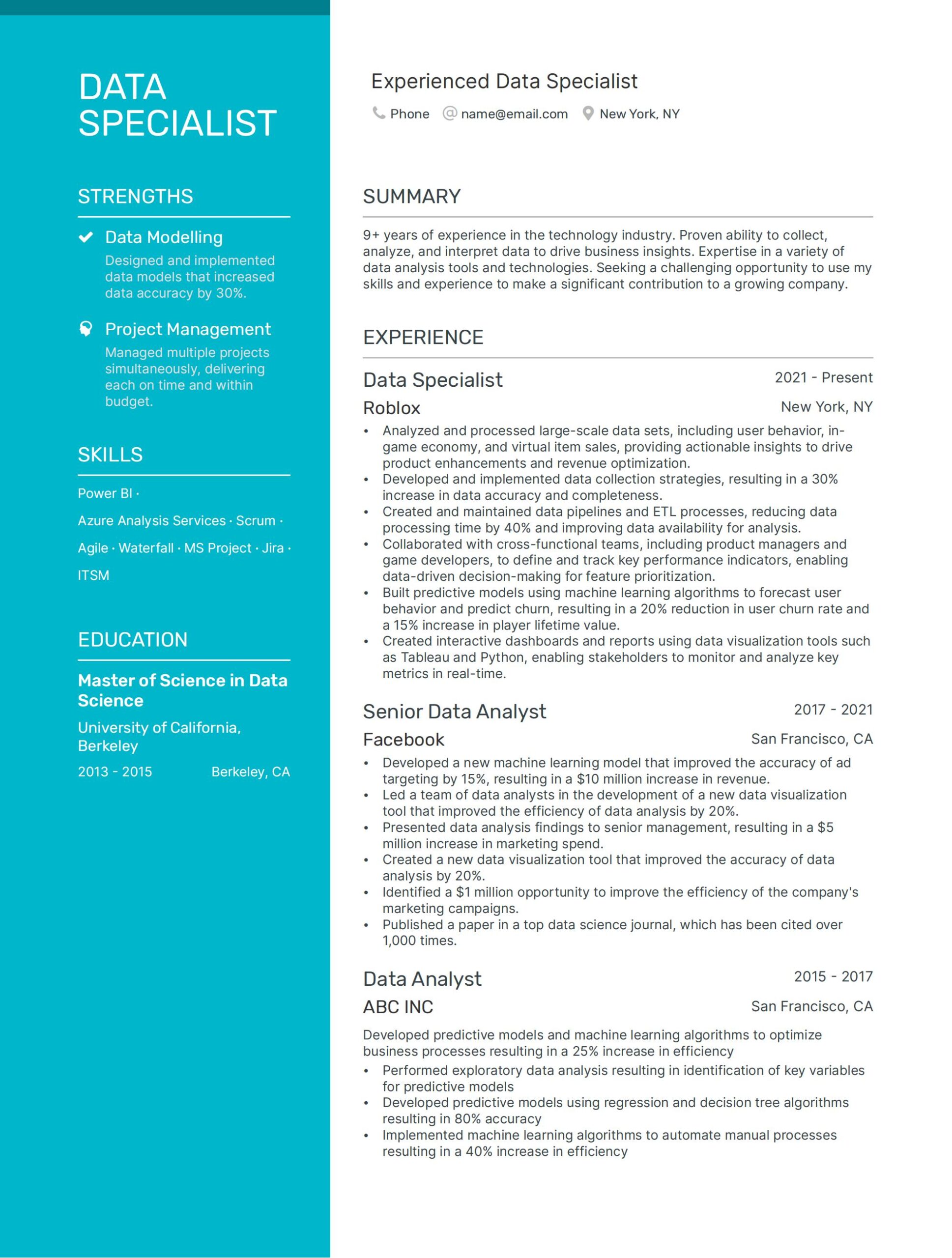 Top 9 Data Specialist Resume Examples + Templates for 2024